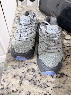 Fila Gray Mesh Sneakers with Light Purple Accents